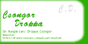 csongor droppa business card